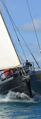 Sailing superyacht Dark Star bows when sailing